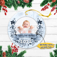 Thumbnail for Custom First Christmas Ornament Personalized Photo Christmas Premium Ceramic Ornaments Sets for Christmas Tree