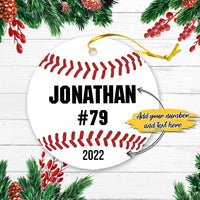 Thumbnail for Products Baseball Sports Personalized Christmas Premium Ceramic Ornaments Sets for Christmas Tree